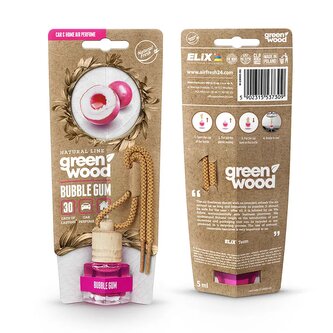 GREEN WOOD - Osvěžovač vzduchu s dřevěným víčkem Bubble Gum