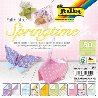 Papíry na origami 15x15 cm, 50 listů, 80 g/m², JARO