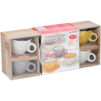 ALPINA Hrnek na cappuccino s podšálkem sada 4 ks 200 ml ED-219228