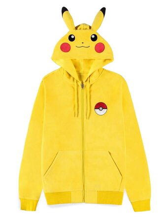 Pánská mikina s kapucí s ušima Pokémon: Pikachu (M) žlutá bavlna