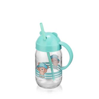 SKLENICE S BRČKEM A VÍČKEM 370ML MEDVÍDEK