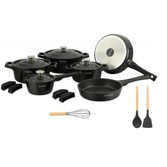 Sada nádobí Royalty, 17 ks, černá