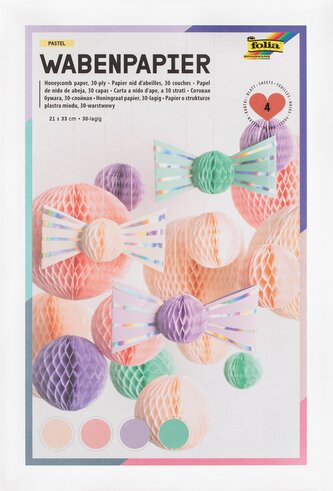 Plástvový papír (30vrstvý) – sada 4 barev, 21 x 33 cm PASTEL