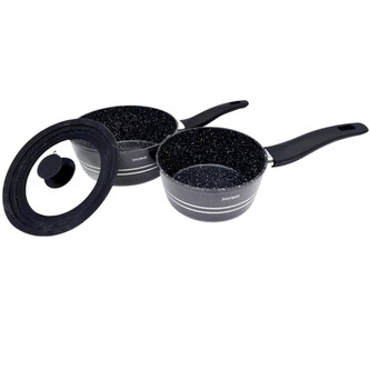 Sada 2 rendlíků Royalty s mramorovým povrchem, černá