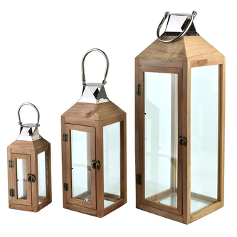 LEVI Komplet 3 latarni20x20x62 15x15x42 10x10x28cm