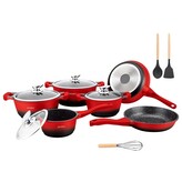 Sada nádobí Royalty, 13 ks, barva černočervená