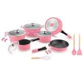 Sada nádobí Royalty, 17 ks, barva růžová