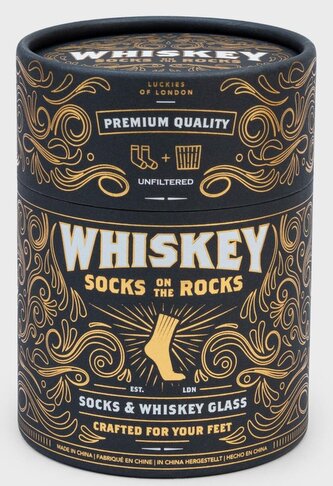 Dárkový set Socks on the Rocks: Whiskey (ponožky, sklenice)