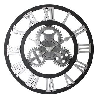 Nástěnné hodiny NERO černá/stříbrná O 58 cm Mybesthome
