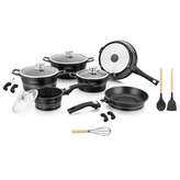 Sada nádobí Royalty, 17 ks, barva černá