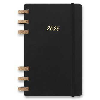 Diář Moleskine Spiral 2026 - tvrdé desky, L, měsíční/týdenní, černý