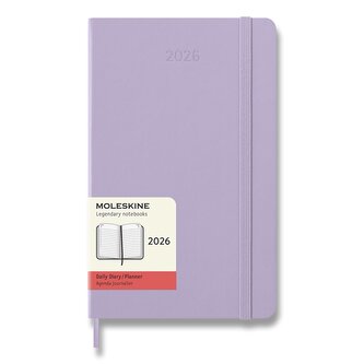 Diář Moleskine 2026 - tvrdé desky, L, denní, lila