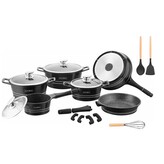 Sada nádobí Royalty, 17 ks, barva černá