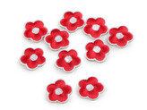 Nažehlovačka květ - 10 ks - 5 červená