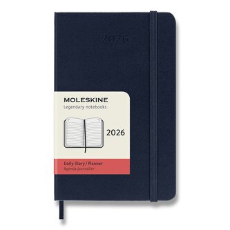 Diář Moleskine 2026 - tvrdé desky, S, denní, modrý