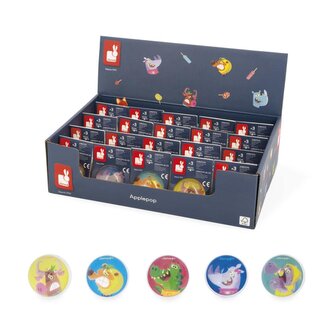 Janod Applepop DISPLEJ Skákacia loptička 5 motívov 20 ks