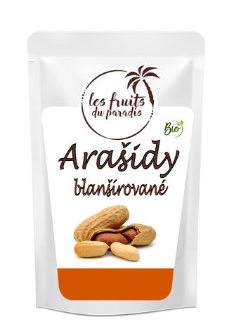 Arašídy blanšírované RAW BIO 1 kg LES FRUITS DU PARADIS