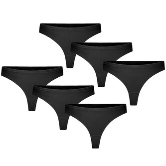 6PACK dámská tanga Gaubert bezešvá černá (GBTW-954) XXL/3L
