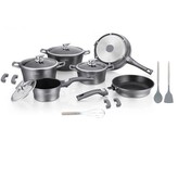 Sada nádobí Royalty, 17 ks, barva stříbrná