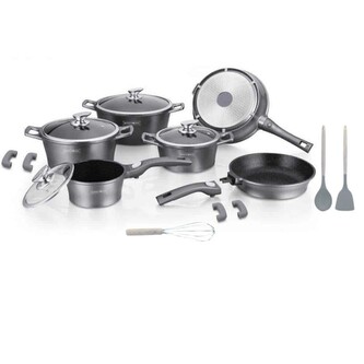 Sada nádobí Royalty, 17 ks, barva stříbrná