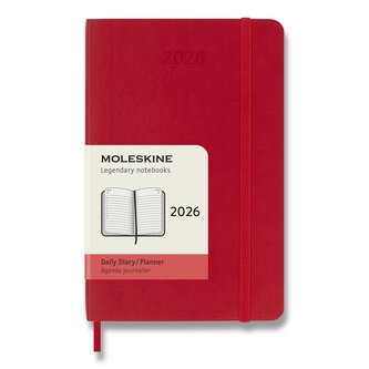Diář Moleskine 2026 - měkké desky, S, denní, červený