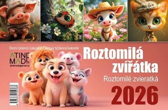 Kalendář 2026 Roztomilá zvířátka, stolní, týdenní, 15 x 22,5 cm