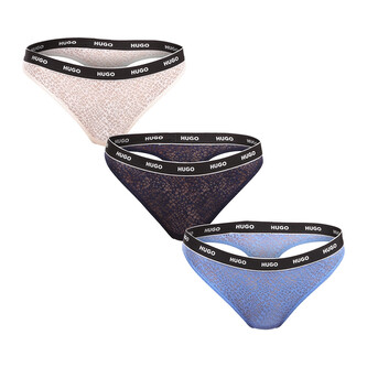 3PACK dámská tanga HUGO vícebarevná (50535265 961) XL