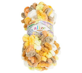 Příze PUFFY color - Bílá,Béžová,Zelená - 100g / 9 m