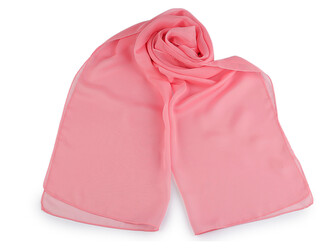 Letní šátek / šála, lehký 45x155 cm - 1 ks - 19 růžová sv.