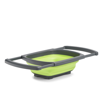 Cedník s výsuvnými rukojeťmi, 44-68 x 30 x 13 cm, zelená, ZELLER