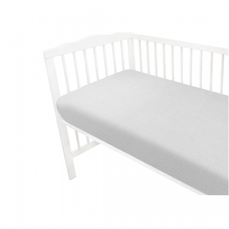 Mušelínové prostěradlo do postýlky 60 x 120 NATURE double - šedé; 120x60