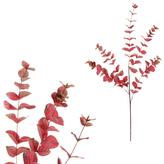 Eukalyptus - umělá větev, velké listy, 110 cm, červený