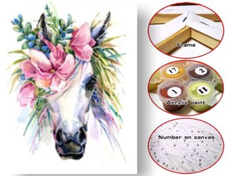 Plátno 30 x 40 cm maluj podle čísel - unicorn