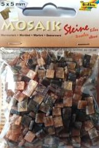 Mozaika kamyczki marmurkowe 5x5mm brązowa
