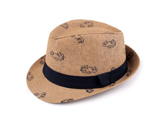 Dětský letní klobouk / slamák auta - 1 ks - 9 (vel. 52) hnědá přírodní