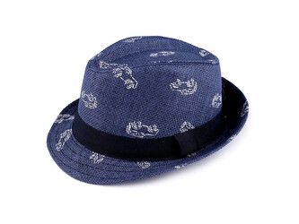 Dětský letní klobouk / slamák auta - 1 ks - 10 (vel. 52) modrá tmavá