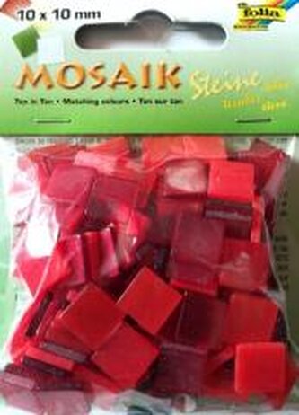 Mozaika kamyczki 10x10mm czerwona