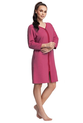 Szlafrok Luna 214 dł/r 4XL damski malinowy 4XL