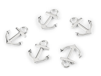 Přívěsek kotva 14x18 mm - 20 ks - 3 (24x29 mm) stříbrná
