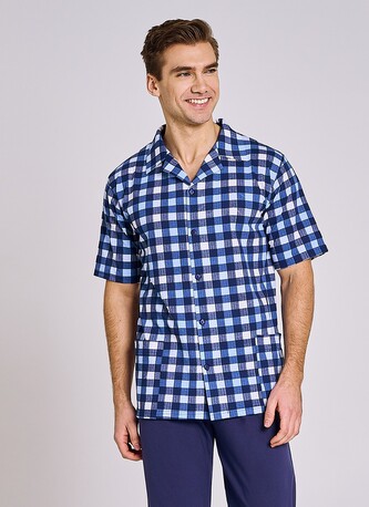Piżama Taro Sammuel 3183 kr/r M-2XL męska rozpinana niebieski XL