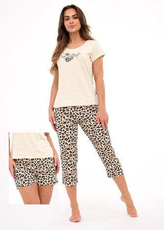 Piżama Cornette 665/454 I Am Perfect 2 trzyczęściowa damska S-2XL beżowy M