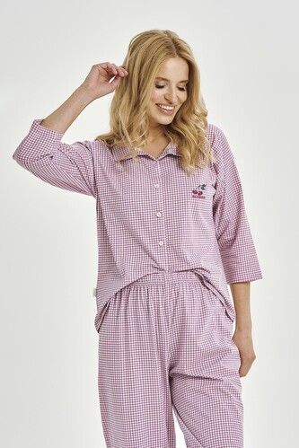 Piżama Taro 3435 Jolie 3/4 S-XL Z25/26 damska rozpinana różowy S