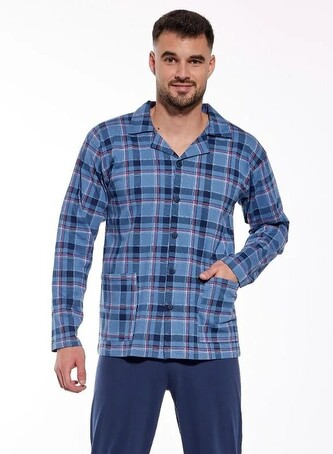 Piżama Cornette 114/68 S-2XL męska rozpinana jeans XXL