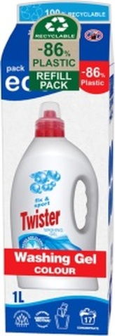 Twister prací gel na barevné 17 dávek, 1 L