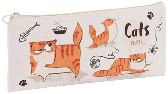 Piórnik- saszetka "Cats" 20x10 cm, ekoskóra, Meshu