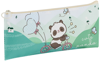 Piórnik- saszetka "Cute Panda" 20x10 cm, ekoskóra, Meshu