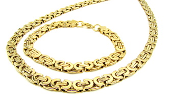 Steel Jewelry Souprava Řetízek a náramek Chirurgická ocel SET231190