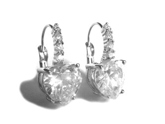 Steel Jewelry Náušnice srdce s krystalky z chirurgické oceli NS140943