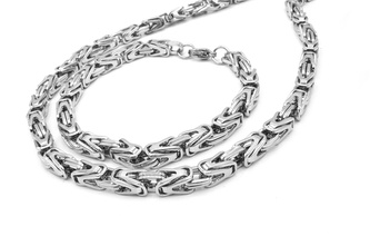 Steel Jewelry Souprava Řetízek Náramek Chirurgická ocel SET240217