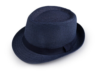 Letní klobouk / slamák unisex - 1 ks - 17 (vel. 59) modrá tmavá